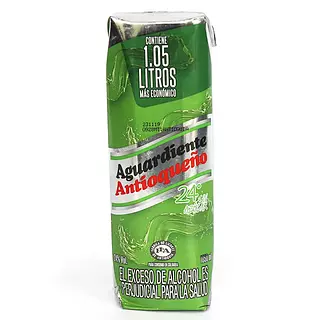 AGUARDIENTE  ANTIOQUENO VERDE SIN AZUCAR 1L 